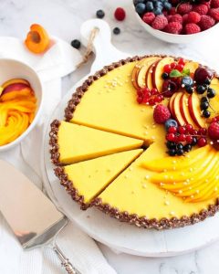Gluten and Lactose Free Fruit Tart with Mango, Peach and Apricot
